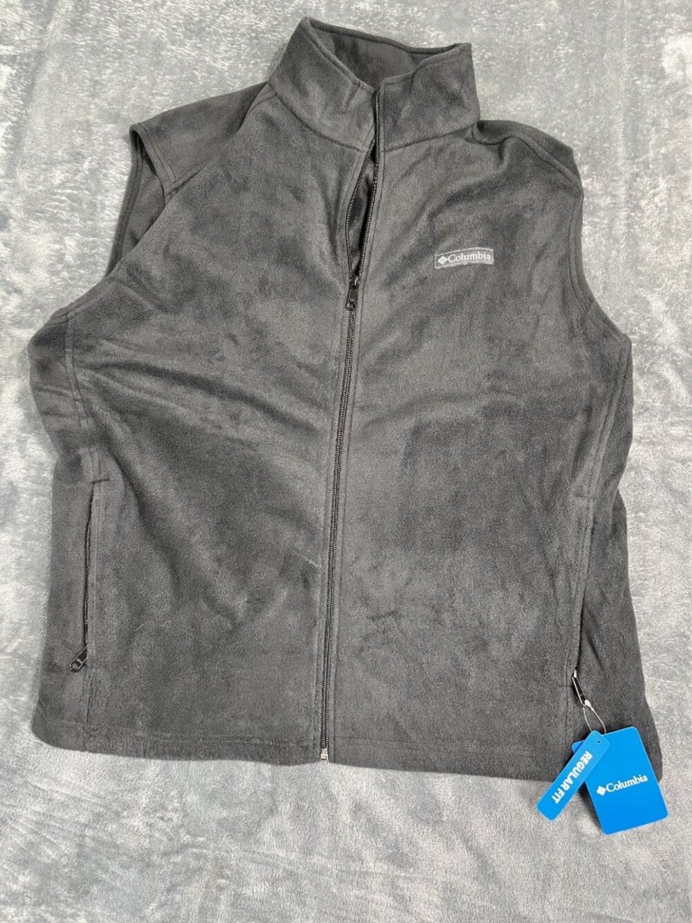 Columbia Mens Gray Fleece Vest Full-Zip XL NWT